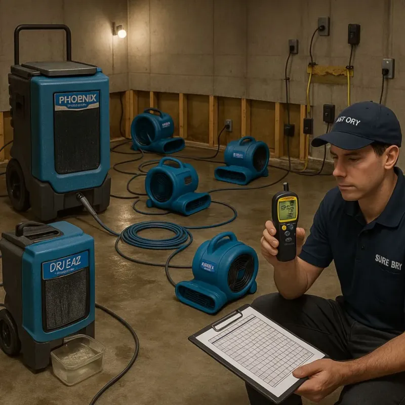 Structural Drying and Dehumidification process in Munroe Falls, OH